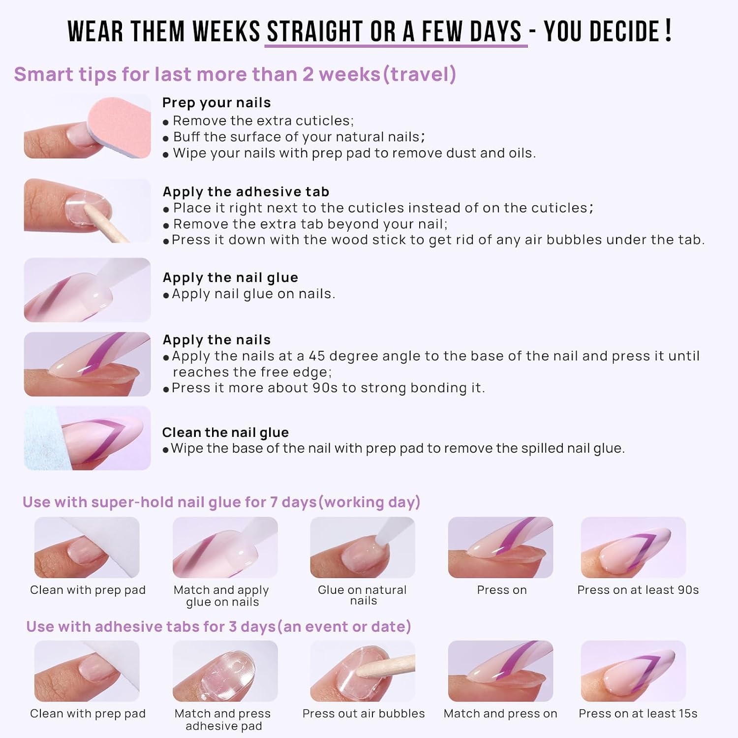 image:imageBTArtbox Press On Nails Almond Short French Tip Nails 32 Pcs Full KitAGold End