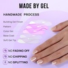image:imageBTArtbox Press On Nails Almond Short French Tip Nails 32 Pcs Full KitA1Cream Soda