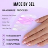 image:imageBTArtbox Press On Nails Almond Short French Tip Nails 32 Pcs Full KitA1Lotus Glazed
