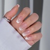 image:imageBTArtbox Press On Nails Almond Short French Tip Nails 32 Pcs Full KitA1Milky Way