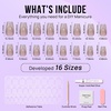 image:imageBTArtbox Press On Nails Almond Short French Tip Nails 32 Pcs Full KitA1Milky Way