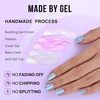 image:imageBTArtbox Press On Nails Almond Short French Tip Nails 32 Pcs Full KitA1Ocean Glazed