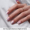 image:imageBTArtbox Press On Nails Almond Short French Tip Nails 32 Pcs Full KitA2Glass Ocean