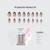 image:imageBTArtbox Press On Nails Almond Short French Tip Nails 32 Pcs Full KitABlack French