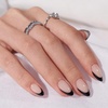 image:imageBTArtbox Press On Nails Almond Short French Tip Nails 32 Pcs Full KitABlack French