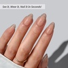 image:imageBTArtbox Press On Nails Almond Short French Tip Nails 32 Pcs Full KitB1Sliver Bells