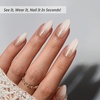 image:imageBTArtbox Press On Nails Almond Short French Tip Nails 32 Pcs Full KitB2Champagne Frost