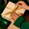 image:imageBTArtbox Press On Nails Almond Short French Tip Nails 32 Pcs Full KitB3Gold Rush