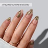 image:imageBTArtbox Press On Nails Almond Short French Tip Nails 32 Pcs Full KitB3Gold Rush