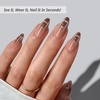 image:imageBTArtbox Press On Nails Almond Short French Tip Nails 32 Pcs Full KitBPlaid Memory