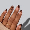 image:imageBTArtbox Press On Nails Almond Short French Tip Nails 32 Pcs Full KitC  Amber Hoops