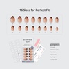 image:imageBTArtbox Press On Nails Almond Short French Tip Nails 32 Pcs Full KitC  Espresso Leopard