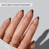 image:imageBTArtbox Press On Nails Almond Short French Tip Nails 32 Pcs Full KitC  Espresso Leopard