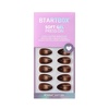 image:imageBTArtbox Press On Nails Almond Short French Tip Nails 32 Pcs Full KitC  Mocha Hypnotic
