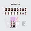 image:imageBTArtbox Press On Nails Almond Short French Tip Nails 32 Pcs Full KitC  Mocha Hypnotic
