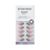 image:imageBTArtbox Press On Nails Almond Short French Tip Nails 32 Pcs Full KitC1  Sparkle Bow