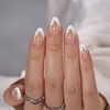 image:imageBTArtbox Press On Nails Almond Short French Tip Nails 32 Pcs Full KitCDinner Star
