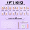 image:imageBTArtbox Press On Nails Almond Short French Tip Nails 32 Pcs Full KitCDinner Star