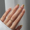 image:imageBTArtbox Press On Nails Almond Short French Tip Nails 32 Pcs Full KitDGold Leaf