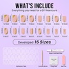 image:imageBTArtbox Press On Nails Almond Short French Tip Nails 32 Pcs Full KitDGold Leaf