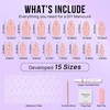 image:imageBTArtbox Press On Nails Almond Short French Tip Nails 32 Pcs Full KitPGilded French