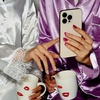 image:imageBTArtbox Press On Nails Almond Short French Tip Nails 32 Pcs Full KitPurple Pact