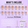 image:imageBTArtbox Press On Nails Almond Short French Tip Nails 32 Pcs Full KitUGold Dust