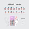 image:imageBTArtbox Press On Nails Short Almond White Glue On Nails 32Pcs Full KitA2Blue Mojito