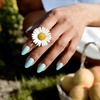 image:imageBTArtbox Press On Nails Short Almond White Glue On Nails 32Pcs Full KitA2Dotted Overalls