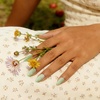 image:imageBTArtbox Press On Nails Short Almond White Glue On Nails 32Pcs Full KitA2Meadow Daisy
