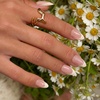 image:imageBTArtbox Press On Nails Short Almond White Glue On Nails 32Pcs Full KitA2Sunprint Dress