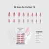 image:imageBTArtbox Press On Nails Short Almond White Glue On Nails 32Pcs Full KitA3Blush Tipsy