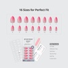 image:imageBTArtbox Press On Nails Short Almond White Glue On Nails 32Pcs Full KitA3Social Grace