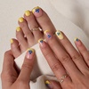 image:imageBTArtbox Press On Nails Short Almond White Glue On Nails 32Pcs Full KitA4Blueberry Rain