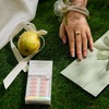 image:imageBTArtbox Press On Nails Short Almond White Glue On Nails 32Pcs Full KitA6Wrist Corsage