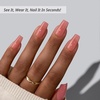 image:imageBTArtbox Press On Nails Short Almond White Glue On Nails 32Pcs Full KitB2Warm Hug