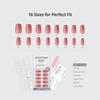 image:imageBTArtbox Press On Nails Short Almond White Glue On Nails 32Pcs Full KitB2Warm Hug