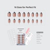 image:imageBTArtbox Press On Nails Short Almond White Glue On Nails 32Pcs Full KitB8Veil Waltz