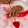 image:imageBTArtbox Press On Nails Short Almond White Glue On Nails 32Pcs Full KitB8Veil Waltz