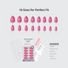 image:imageBTArtbox Press On Nails Short Almond White Glue On Nails 32Pcs Full KitWatermelon Slush