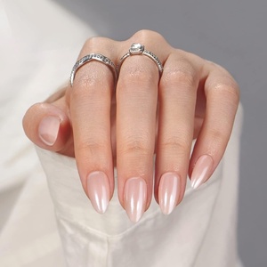 image:imageBTArtbox Press On Nails Almond Short French Tip Nails 32 Pcs Full KitA1 Nudies