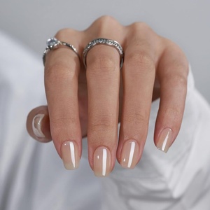 image:imageBTArtbox Press On Nails Almond Short French Tip Nails 32 Pcs Full KitA1Cream Soda