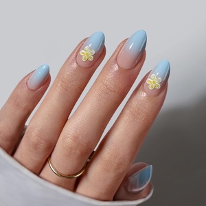 image:imageBTArtbox Press On Nails Almond Short French Tip Nails 32 Pcs Full KitA1Garden Party