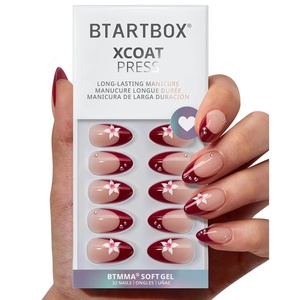 image:imageBTArtbox Press On Nails Almond Short French Tip Nails 32 Pcs Full KitA1Rococo Bloom