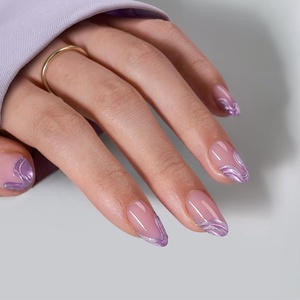 image:imageBTArtbox Press On Nails Almond Short French Tip Nails 32 Pcs Full KitA2Mermaid Tail