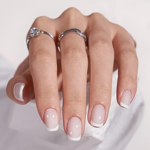 image:imageBTArtbox Press On Nails Almond Short French Tip Nails 32 Pcs Full KitAClassic French