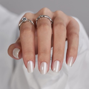 image:imageBTArtbox Press On Nails Almond Short French Tip Nails 32 Pcs Full KitAVanilla Glazed