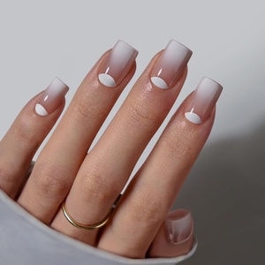 image:imageBTArtbox Press On Nails Almond Short French Tip Nails 32 Pcs Full KitB9Edge Play