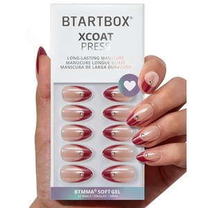 image:imageBTArtbox Press On Nails Almond Short French Tip Nails 32 Pcs Full KitBAudreys Ruby