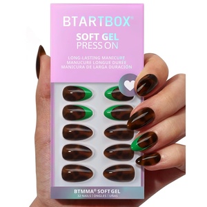 image:imageBTArtbox Press On Nails Almond Short French Tip Nails 32 Pcs Full KitEmerald Code